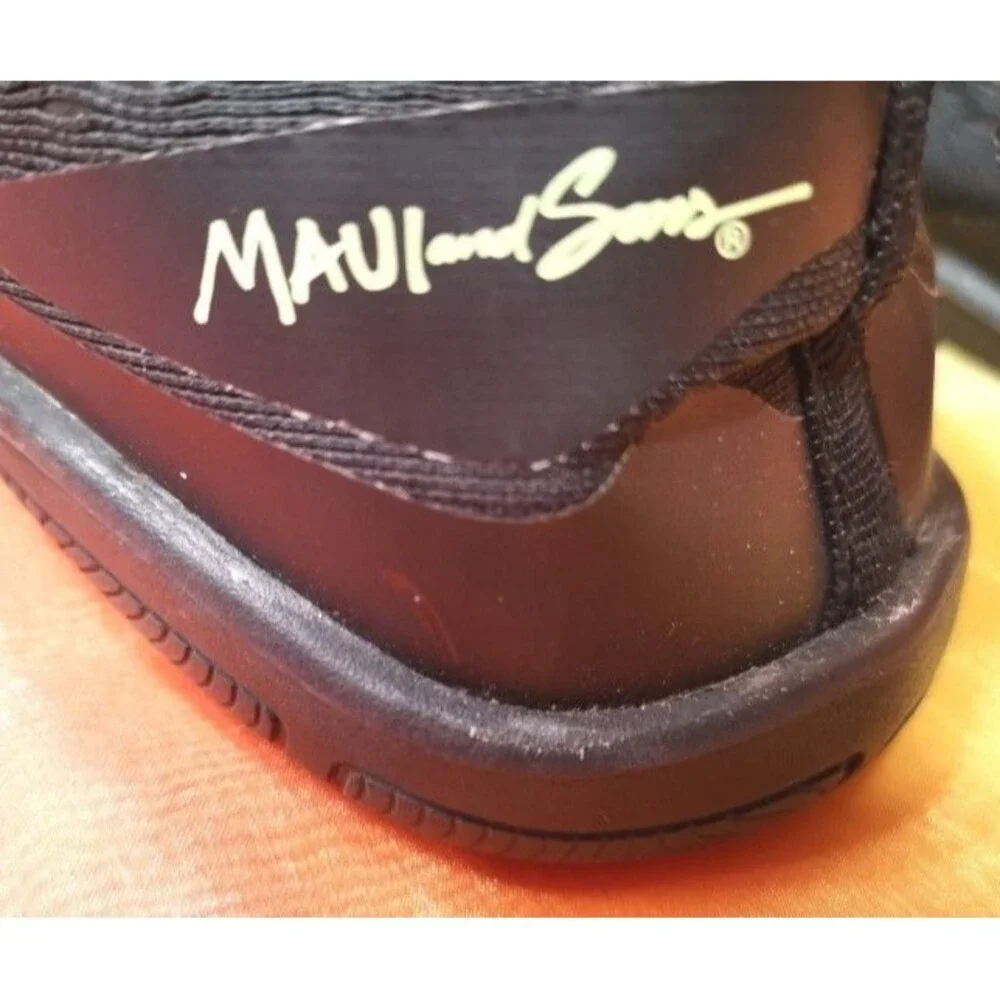 Pre owned Men Maui and Sons Water Black Drawstring Closur Beach Surf Shoes Sz 12